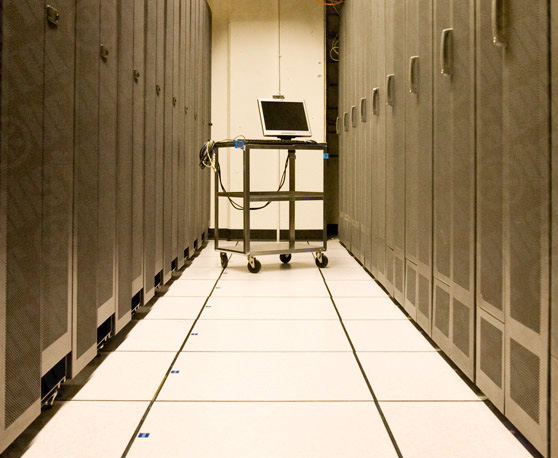 the server racks are the stand up units that house the servers ...